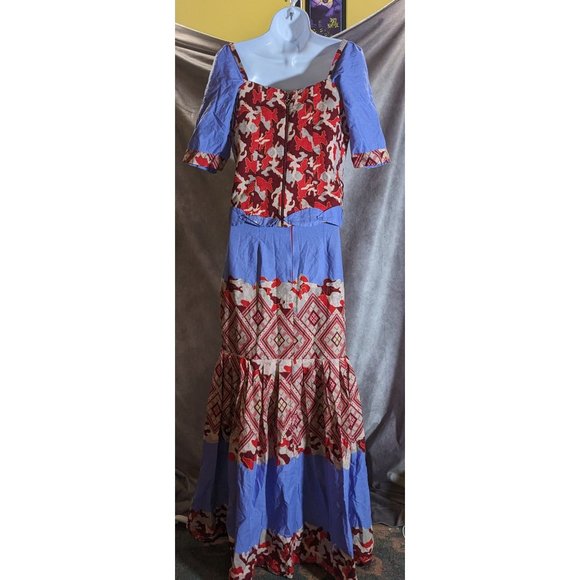 Handmade Traditional African Skirt And Top Set - Picture 8 of 9